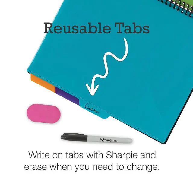 Alt view image 2 of 7 - Spiral Folder Organizer - 5 Dividers & 10 Pockets with Zipper Pouch, Multi Pocket Color Cordinated Folder Binder with Customizable Tabs, Document Organizer (Fashion)