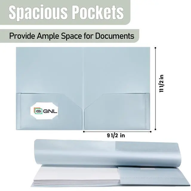 Alt view image 3 of 7 - Plastic Folders with Pockets, Pack of 5, Muted Pastel Colors, Heavy Duty 2 Pocket File Folders Letter Size, Pocket Folders for School, Home, and Office