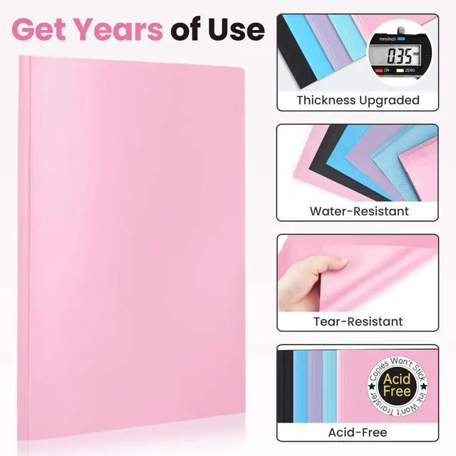 Alt view image 4 of 6 - 1 Pack Plastic Folder, 2-Pocket Folders with Prongs | Fit Letter Size Paper, Sturdy 3 Prong File Folders for Documents, Folders with Pockets Back to School Supplies for Kids