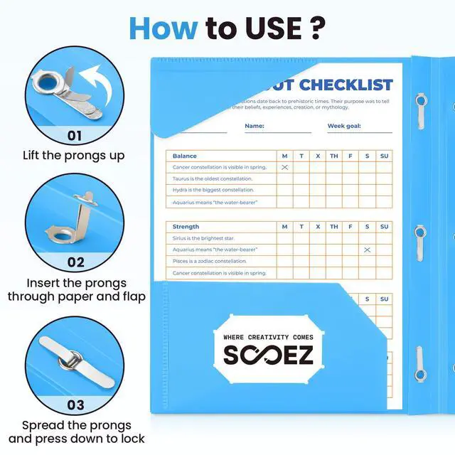 Alt view image 5 of 6 - 1 Pack Plastic Folder, 2-Pocket Folders with Prongs | Fit Letter Size Paper, Sturdy 3 Prong File Folders for Documents, Folders with Pockets Back to School Supplies for Kids
