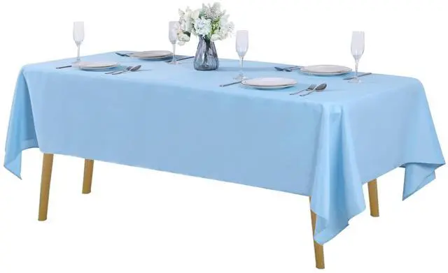 Main image of Rectangle Tablecloth 60x120 inch Washable Polyester Fabric Table Cloth for Wedding Party Dining Banquet Decoration60x120, Blue Mist