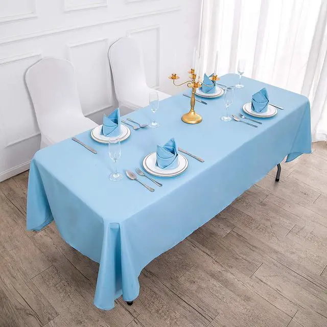 Alt view image 4 of 7 - Rectangle Tablecloth 60x120 inch Washable Polyester Fabric Table Cloth for Wedding Party Dining Banquet Decoration60x120, Blue Mist