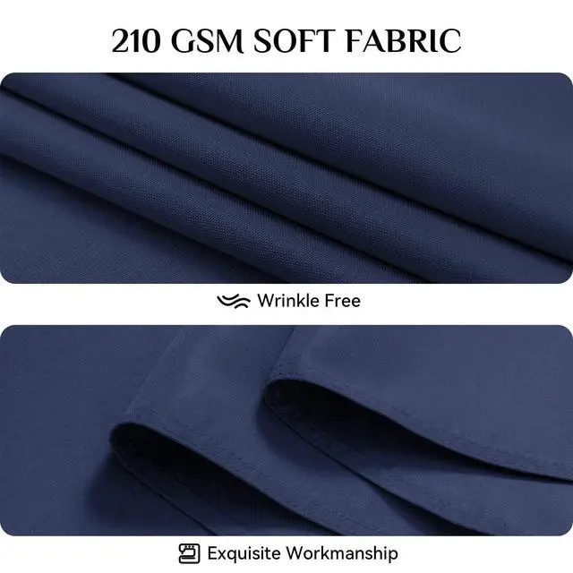Alt view image 6 of 7 - Rectangle Tablecloth, Waterproof Table Cloths Wrinkle Free Fabric Washable Polyester Table Cover for Dining Tables Party Outdoor Camping Parties Buffet - 60 x 84 inch, Navy Blue