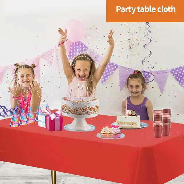Alt view image 5 of 6 - Party Dimensions Tablecloth Disposable Plastic Table Cover for Rectangle Tables (12 Pack) Premium Plastic Table Cloths for Parties, Events & Weddings, Indoors/Outdoors, 54"x108"