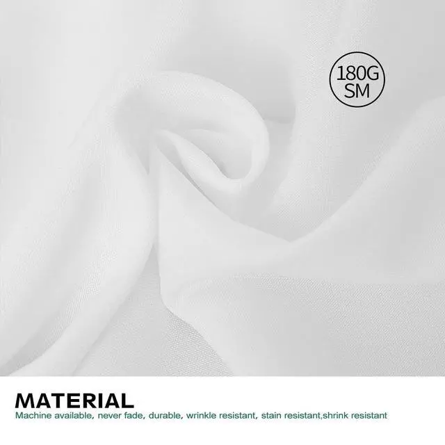 Alt view image 4 of 7 - 90x132 Inch Tablecloth for 6 Foot Rectangle Tables | Dining Table Cover Protector, Reusable Polyester Fabric, White Tablecloth Rectangle for Wedding, Banquets,Restaurant