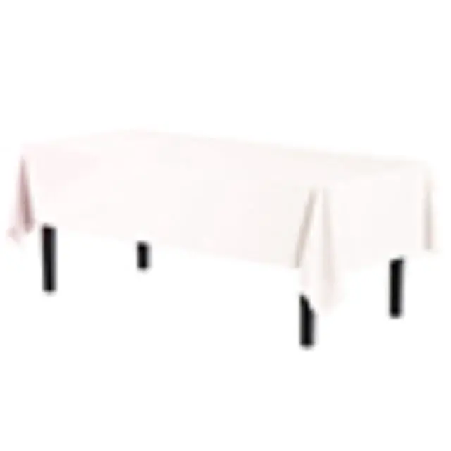 Alt view image 3 of 7 - 12-Pack Plastic Tablecloth 54x108 Rectangle Value Pack Plastic Table Cover - White