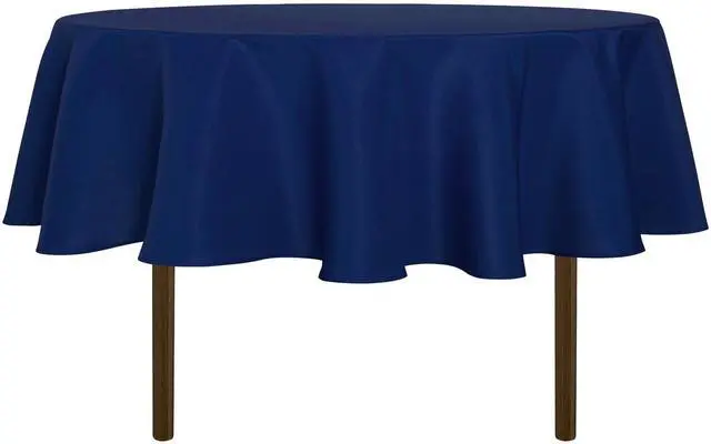 Main image of Navy Blue Tablecloth 60 Inch Diameter for 20-48 Inch Tables | Water Resistant Spill Proof, Washable Polyester Cloth Decorative Fabric Cover, For Dining, Buffet Parties and Camping