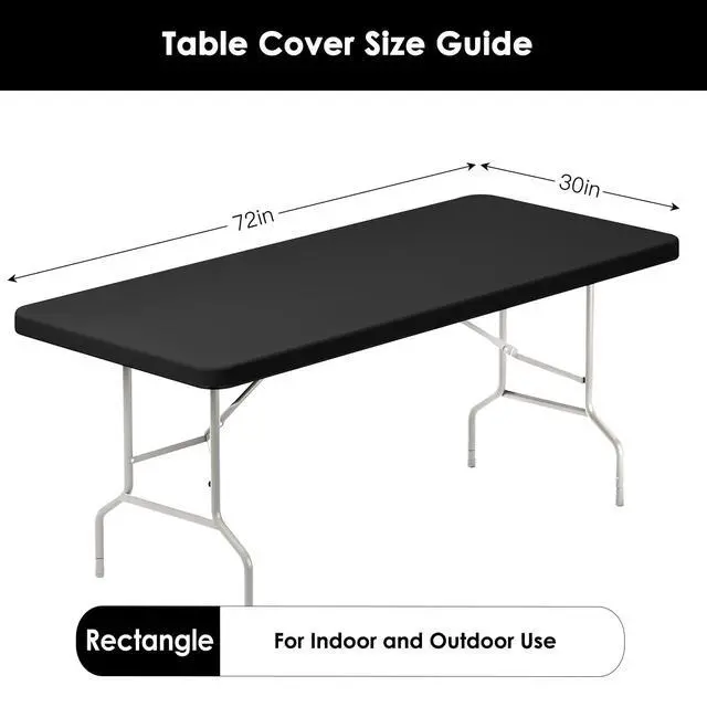 Alt view image 2 of 7 - 3 Pack 6FT Elastic Table Cover, Fitted Spandex Tablecloth | Fit for 6 Foot Rectangle Table, Washable Stretch, Ideal for Party, Picnic, Outdoor, Buffet