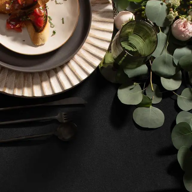 Alt view image 2 of 7 - Rectangle Tablecloth - 60 x 102 Inch Black Table Cloth for 6 Foot Rectangle Tables - Heavy Duty Washable Fabric - for Holiday Party, Dinner, Weddings, Baby Shower & Events