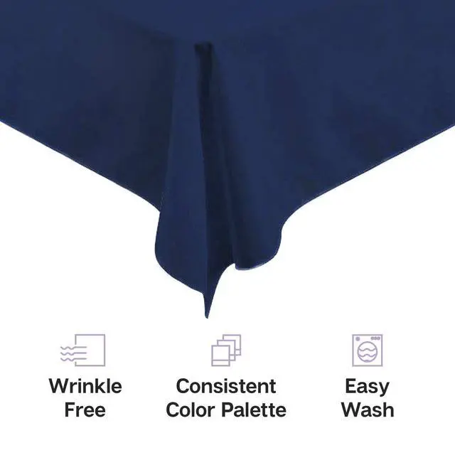 Alt view image 4 of 7 - Rectangle Tablecloth - 60 x 102 Inch Black Table Cloth for 6 Foot Rectangle Tables - Heavy Duty Washable Fabric - for Holiday Party, Dinner, Weddings, Baby Shower & Events