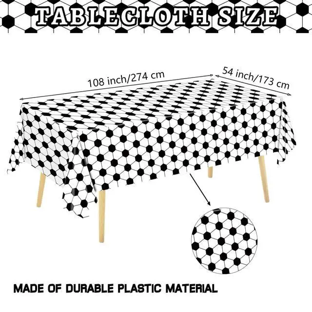 Alt view image 3 of 7 - 4 Pieces Soccer Tablecloths - Soccer Birthday Party Decorations Soccer Table Cloth Soccer Tablecloth Plastic Table Cover for Sports Soccer Theme Party Decorations, 54 x 108 Inch