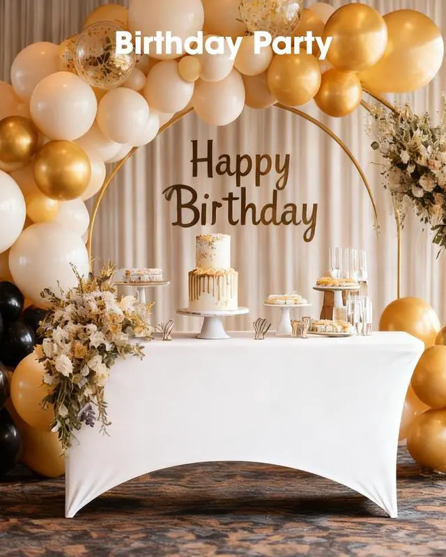 Alt view image 7 of 7 - Spandex Tablecloth 6ft 2 Pack White | Table Cloth for Rectangle Table Wrinkle-Free and Stretch, Rectangle,Table Cover for Party, Wedding, Banquet, Birthday