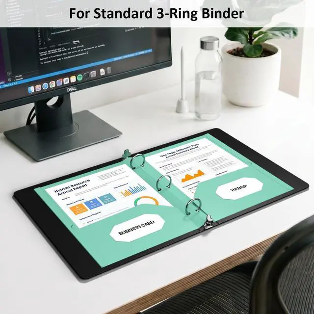 Alt view image 5 of 7 - 3 Hole Punched Folders with Pockets, 6 Pack Pastel Folder for 3 Ring Binder | Two Pocket Folders,Thick Paper File Folders, 6 Assorted Color Binder Folder, for Documents Office School