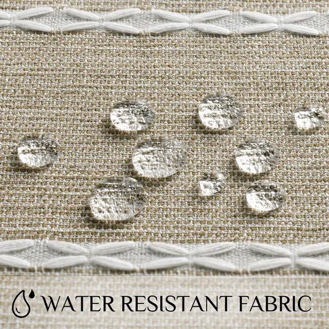 Alt view image 4 of 7 - Outdoor Linen Tablecloth Rectangle, Waterproof Cotton Boho Farmhouse Table Cloths with Tassel, Heavy Weight Wrinkle Free Table Cover for Picnic Camping Dining - 55 x 70 Inch, Coffee Lines