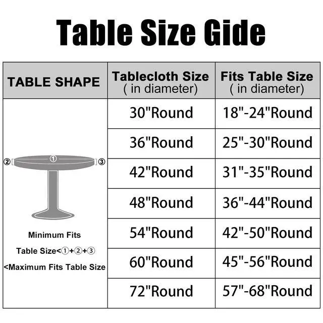 Alt view image 2 of 7 - Round Picnic Tablecloth, Waterproof Elastic Fitted Table Covers for 45" - 56" Tables, Wipeable Flannel Backed Vinyl Tablecloths for Camping, Indoor, Outdoor, Grey & White