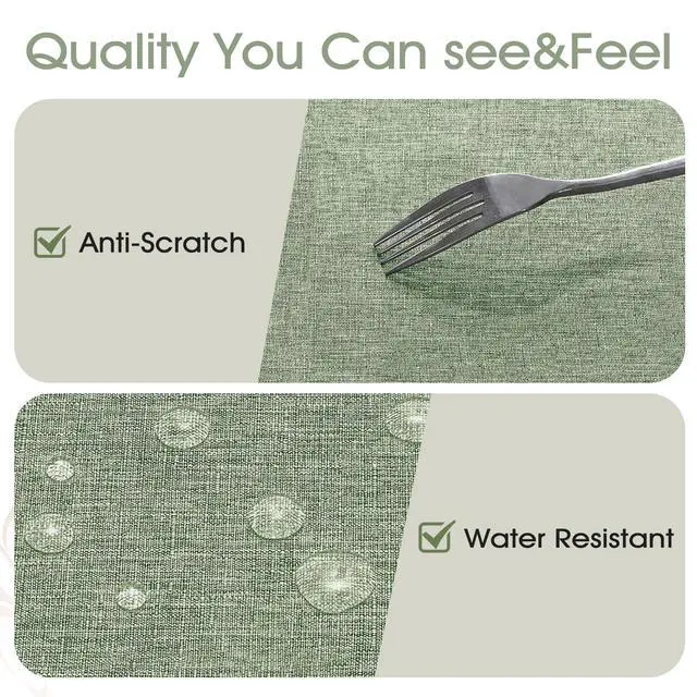Alt view image 4 of 7 - Rectangle Tablecloth Waterproof Linen Textured Table Cloth Stain and Wrinkle Resistant Washable, Decorative Fabric Table Cover for Dining, Party and Camping (Sage Green, 52 * 70)