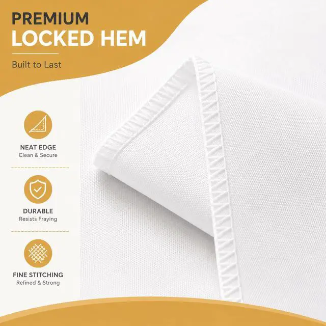 Alt view image 6 of 7 - 2-Pack 60x102 inch White Table Cloths, Solid Stain and Wrinkle Resistant Oblong Tablecloth, Premium Plain Weave Polyester Fabric Rectangle Table Linen Covers for Hotel, Wedding