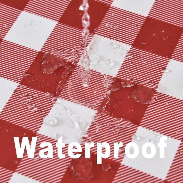 Alt view image 4 of 7 - Waterproof Checkered Tablecloth Fabric - Rectangle 58x84 Inch Classic Gingham Buffalo Plaid Table Cloth for Indoor/Outdoor Use - Washable Table Cover for Kitchen, BBQs, and Parties