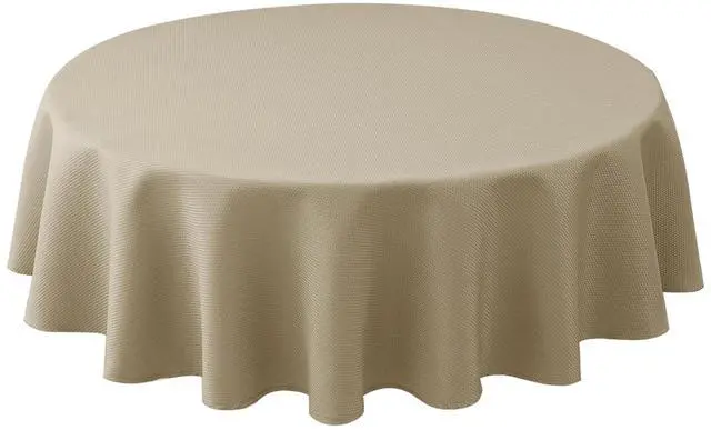 Main image of Textured Fabric Round Tablecloths 60" for Round Tables diameters from 28" to 48", Natural Water Resistant Folding Table Covers Washable for Dining, Kitchen, Wedding, Parties etc