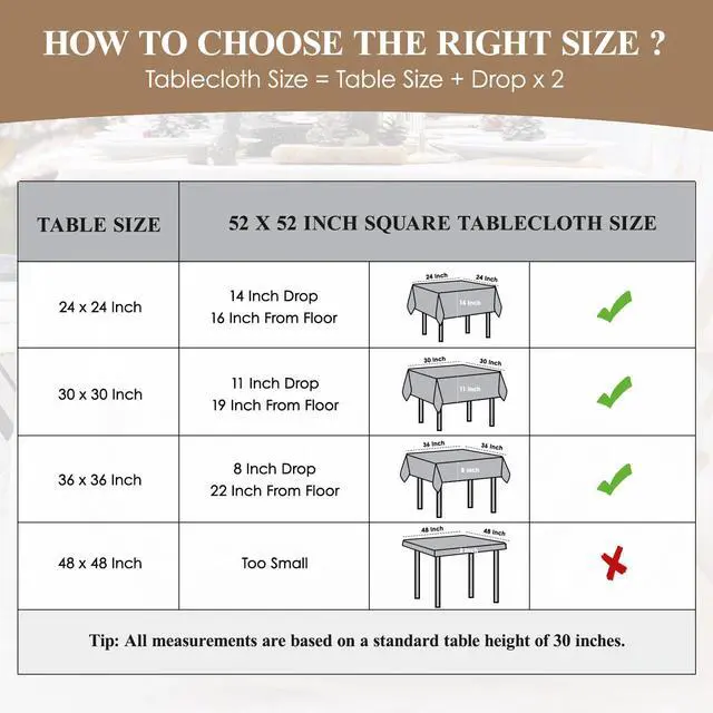 Alt view image 3 of 6 - 1 Pack Black Square Tablecloths 52x52 Inch for Dining Tables | Washable Decorative Linen Polyester Table Cover for Banquets Buffets Parties and Weddings