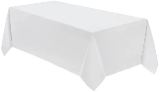Main image of 1 Pack 90 * 132inch White Rectangle Tablecloth for 6ft Tables | Stain & Wrinkle Resistant Polyester Rectangular Table Cloth for Kitchen Dining Wedding Banquet Decoration