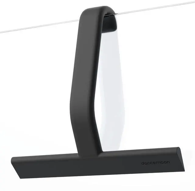 Main image of Shower Squeegee with Built-in Hook, 10-Inch Black | Award-Winning Design, All-One-Piece Soft-Touch Silicone, for Glass Door, Bathroom, Window, Mirror, Tile Wall, Car