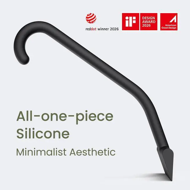 Alt view image 4 of 7 - Shower Squeegee with Built-in Hook, 10-Inch Black | Award-Winning Design, All-One-Piece Soft-Touch Silicone, for Glass Door, Bathroom, Window, Mirror, Tile Wall, Car