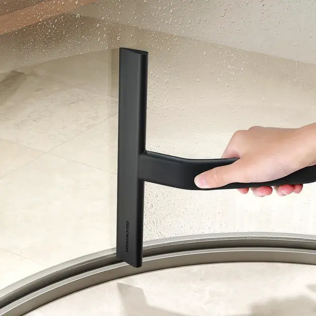 Alt view image 7 of 7 - Shower Squeegee with Built-in Hook, 10-Inch Black | Award-Winning Design, All-One-Piece Soft-Touch Silicone, for Glass Door, Bathroom, Window, Mirror, Tile Wall, Car
