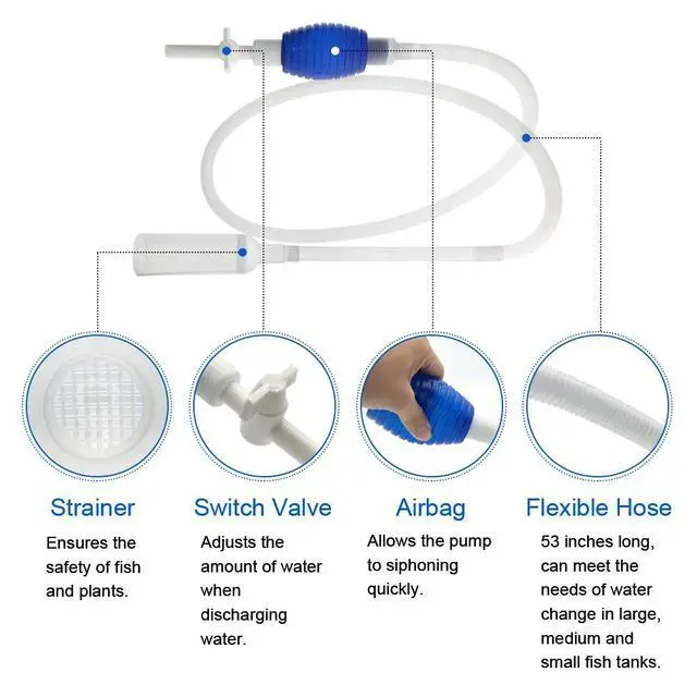 Alt view image 2 of 7 - Aquarium Fish Tank Cleaning Kit - 5 in 1 Algae Scraper Set - Siphon Vacuum for Water Changing and Sand Cleaner (Cleaner Set)