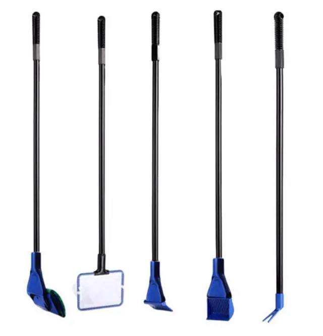 Alt view image 4 of 7 - Aquarium Fish Tank Cleaning Kit - 5 in 1 Algae Scraper Set - Siphon Vacuum for Water Changing and Sand Cleaner (Cleaner Set)