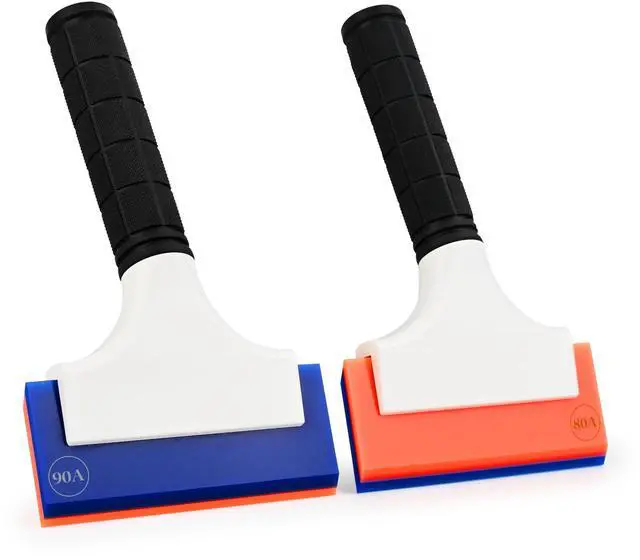Main image of 2PCS Double Edge Blade Small Rubber Squeegee 5-inch Handy Window Shower Squeegee Auto Water Blade for Car Windshield, Window, Mirror, Glass Door, Ice Snow Removal Scraper Tool