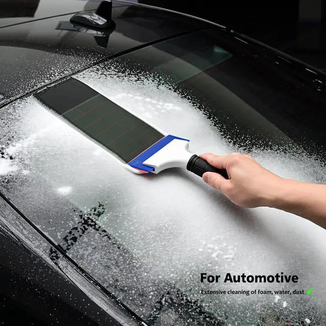 Alt view image 5 of 7 - 2PCS Double Edge Blade Small Rubber Squeegee 5-inch Handy Window Shower Squeegee Auto Water Blade for Car Windshield, Window, Mirror, Glass Door, Ice Snow Removal Scraper Tool