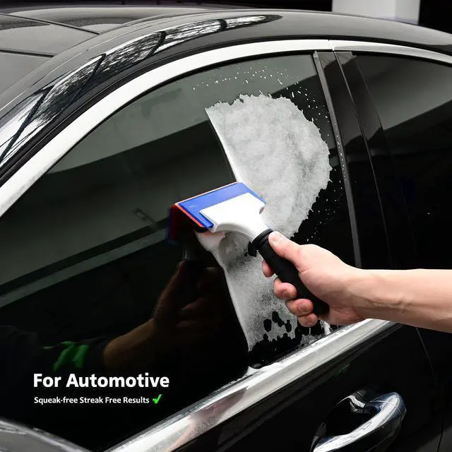 Alt view image 6 of 7 - 2PCS Double Edge Blade Small Rubber Squeegee 5-inch Handy Window Shower Squeegee Auto Water Blade for Car Windshield, Window, Mirror, Glass Door, Ice Snow Removal Scraper Tool