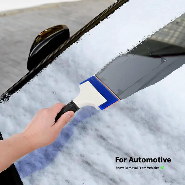 Alt view image 7 of 7 - 2PCS Double Edge Blade Small Rubber Squeegee 5-inch Handy Window Shower Squeegee Auto Water Blade for Car Windshield, Window, Mirror, Glass Door, Ice Snow Removal Scraper Tool
