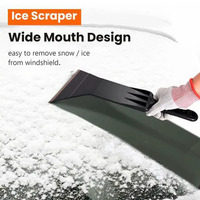 Alt view image 5 of 6 - Window Tint Tools Bulldozer Squeegee Kit, Long Handle Tint Tools | Black Wide Mouth & Scrubber Paddle Scraper with Spare Scouring Pads for Windshield Cleaning Back Rear Window Film Installing