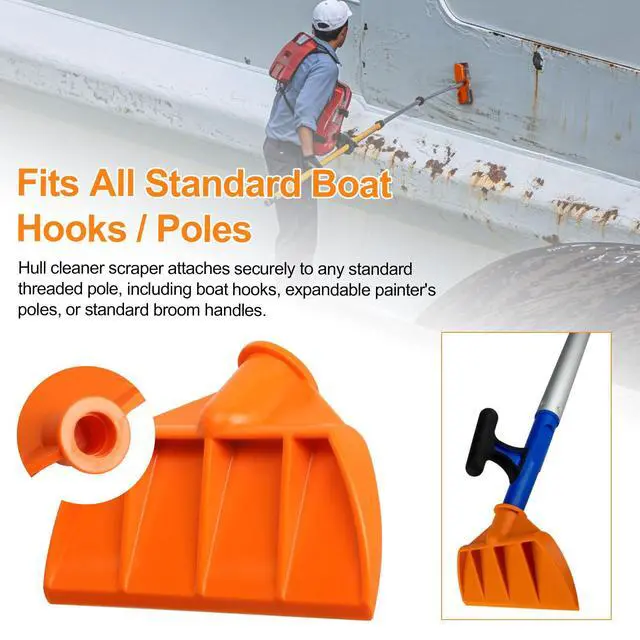 Alt view image 2 of 7 - Boat Hook Hull Scraper Barnacle Scraper Pontoon Boat, 491108 Plastic Marine Boat Hull Scraper for Underwater Hull Cleaning, Plastic Scraper Pole Attachment | Plastic Boat Hook Hull Scraper