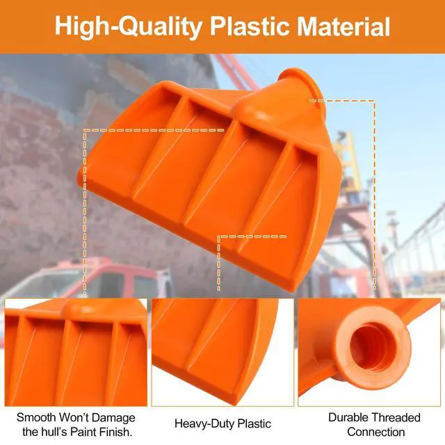 Alt view image 4 of 7 - Boat Hook Hull Scraper Barnacle Scraper Pontoon Boat, 491108 Plastic Marine Boat Hull Scraper for Underwater Hull Cleaning, Plastic Scraper Pole Attachment | Plastic Boat Hook Hull Scraper