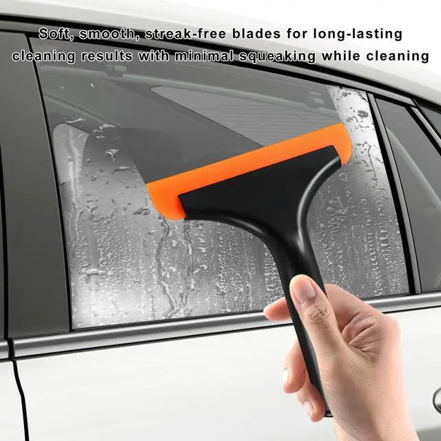 Alt view image 4 of 6 - Small Silicone Window Squeegee, Car Windshield Cleaning Wiper with 5.9 Inch Blade & Non-Slip Handle, Multifunctional Water Blade Squeegee for Glass Mirror Countertop Door