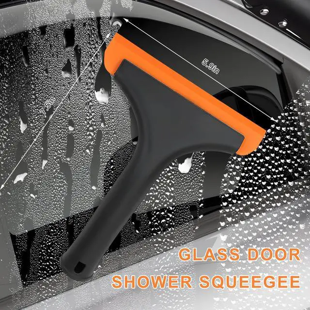 Alt view image 2 of 6 - Small Silicone Window Squeegee, Car Windshield Cleaning Wiper with 5.9 Inch Blade & Non-Slip Handle, Multifunctional Water Blade Squeegee for Glass Mirror Countertop Door