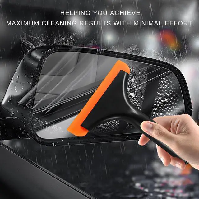 Alt view image 5 of 6 - Small Silicone Window Squeegee, Car Windshield Cleaning Wiper with 5.9 Inch Blade & Non-Slip Handle, Multifunctional Water Blade Squeegee for Glass Mirror Countertop Door