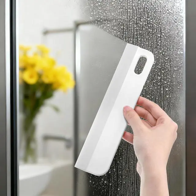 Alt view image 2 of 7 - 8.6" Bathroom Squeegee Kitchen Countertop Squeegee for Shower Small Silicone Squeegees for Glass Doors Window Cleaning Scraper for Mirror Sink Counter Bathroom, White Grey