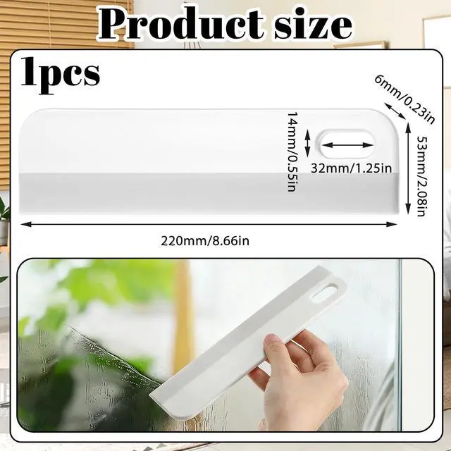 Alt view image 3 of 7 - 8.6" Bathroom Squeegee Kitchen Countertop Squeegee for Shower Small Silicone Squeegees for Glass Doors Window Cleaning Scraper for Mirror Sink Counter Bathroom, White Grey