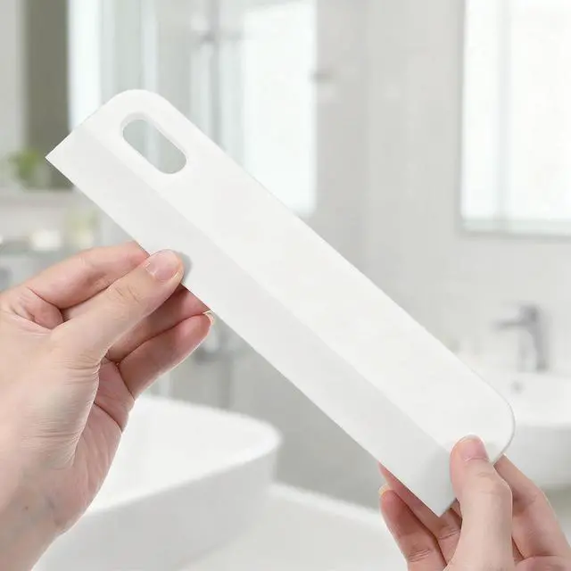 Alt view image 4 of 7 - 8.6" Bathroom Squeegee Kitchen Countertop Squeegee for Shower Small Silicone Squeegees for Glass Doors Window Cleaning Scraper for Mirror Sink Counter Bathroom, White Grey