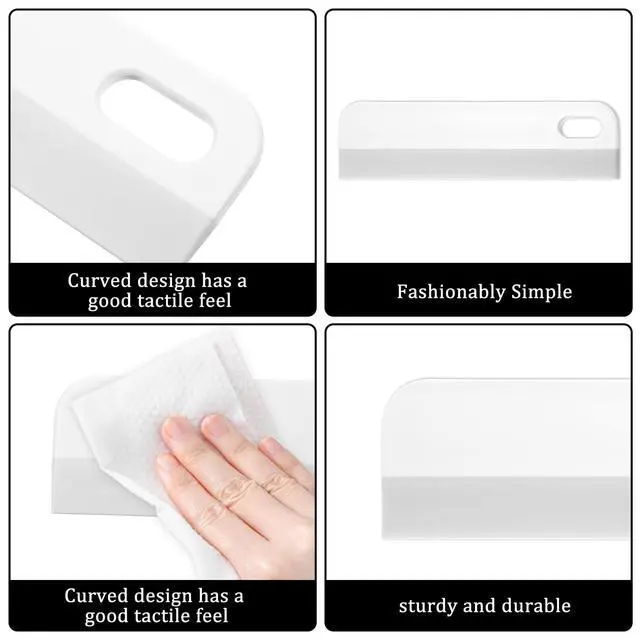 Alt view image 7 of 7 - 8.6" Bathroom Squeegee Kitchen Countertop Squeegee for Shower Small Silicone Squeegees for Glass Doors Window Cleaning Scraper for Mirror Sink Counter Bathroom, White Grey