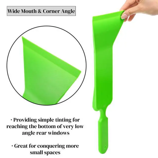 Alt view image 5 of 7 - 3 Pieces Window Tint Tools, Long Handle Design | Auto Bulldozer Squeegee Scrubber Paddle Squeegee Kit, Flat Glass Scraper Cleaning Tool for Car Front Windows Rear Glass