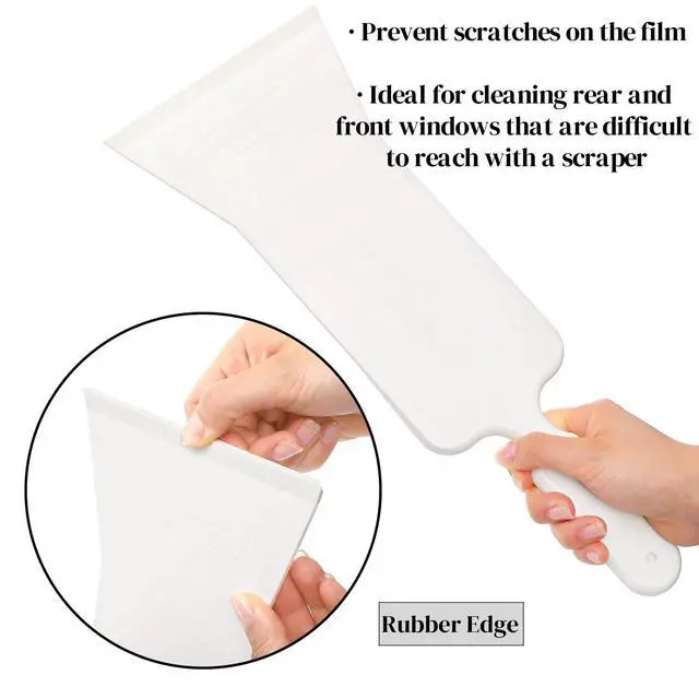 Alt view image 3 of 7 - 3 Pieces Window Tint Tools, Long Handle Design | Auto Bulldozer Squeegee Scrubber Paddle Squeegee Kit, Flat Glass Scraper Cleaning Tool for Car Front Windows Rear Glass
