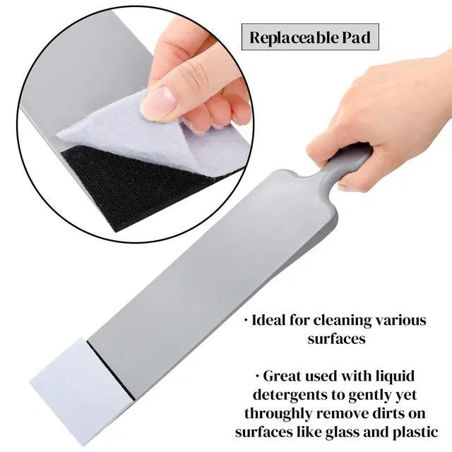Alt view image 4 of 7 - 3 Pieces Window Tint Tools, Long Handle Design | Auto Bulldozer Squeegee Scrubber Paddle Squeegee Kit, Flat Glass Scraper Cleaning Tool for Car Front Windows Rear Glass
