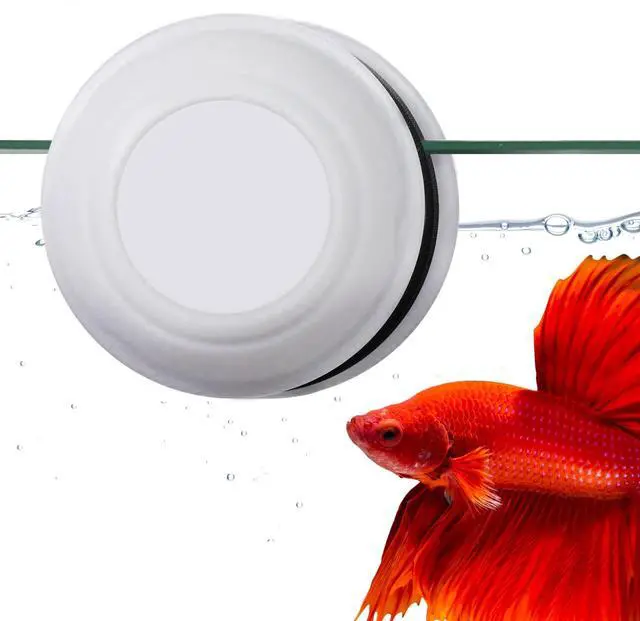 Main image of Tank Cleaner Magnet, Nano & Small Fish Tank Stain Scrubber, Magnetic Floating Glass Aquarium Cleaner, Fresh and Marine Water Cleaning Magnet, Aquarium Supplies, 1.5", White Plastic