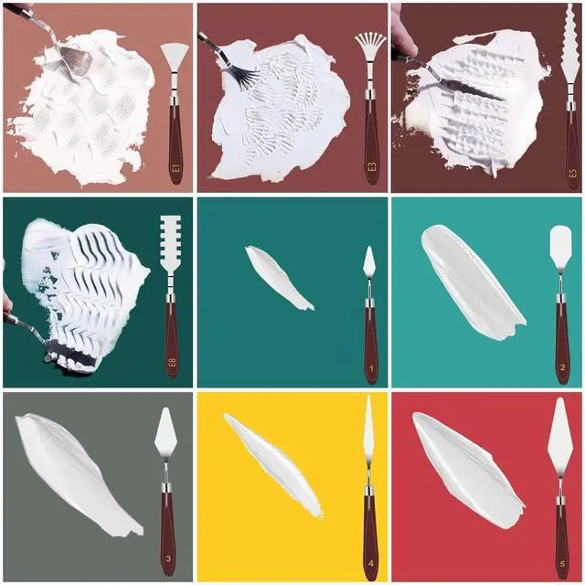 Alt view image 4 of 7 - 19 PCS Painting Spatula Set, Stainless Steel Palette Knife Set with Art Paint Scrapers, Paint Spatula Tools for Oil Canvas, Watercolor, Acrylic Painting