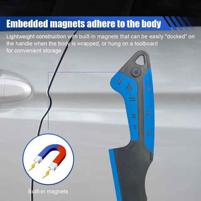 Alt view image 4 of 6 - Car Window Tint Squeegee with Magnetic Rubber Blade Heavy-Duty Tinting Application Tools for Car Vinyl Wrap, Window Film Installation&Glass Cleaning Universal Water Removal Scraper (1PC)